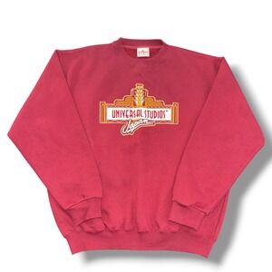 Universal Studios Japan Sweatshirt Mens Large Red Graphic Pullover Marquee Logo